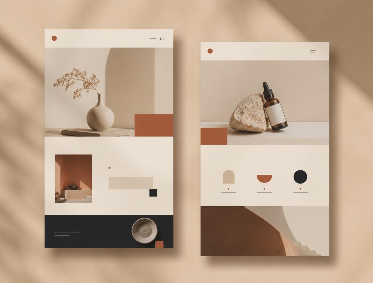 Conceptual website layout for a local business
